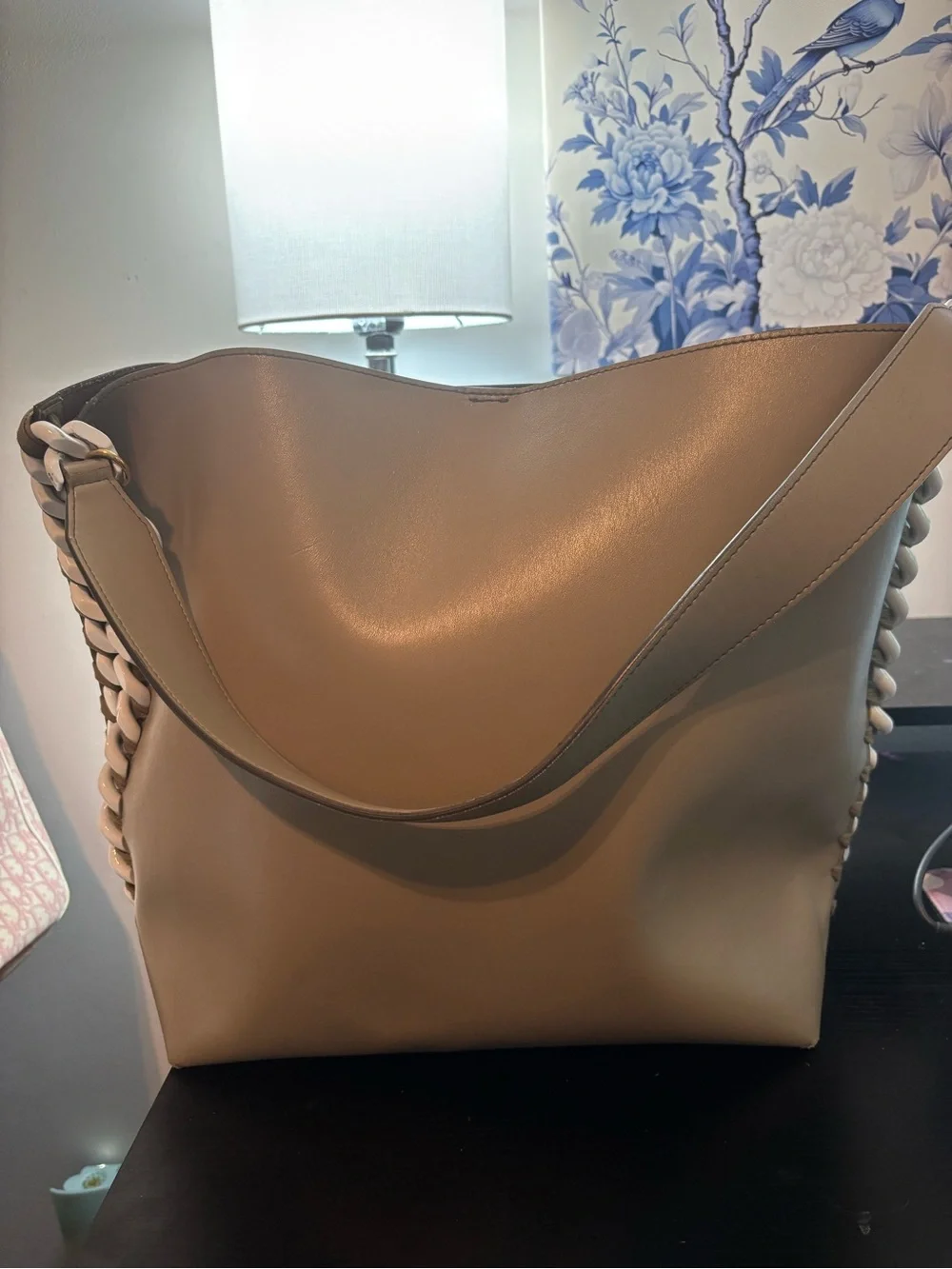 Authentic Stella McCartney Frayme Laced Tote Bag Beige - VGUC